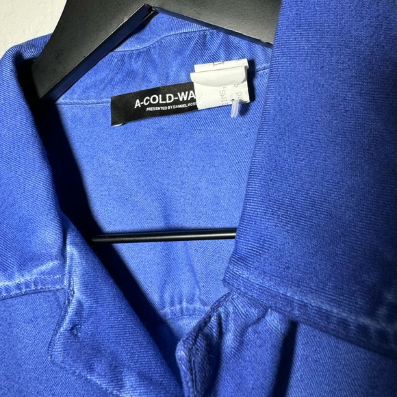 A Cold Wall Button Up Shirt Blue Faded Oversized Pockets Samuel Ross Oversized - Picture 7 of 10